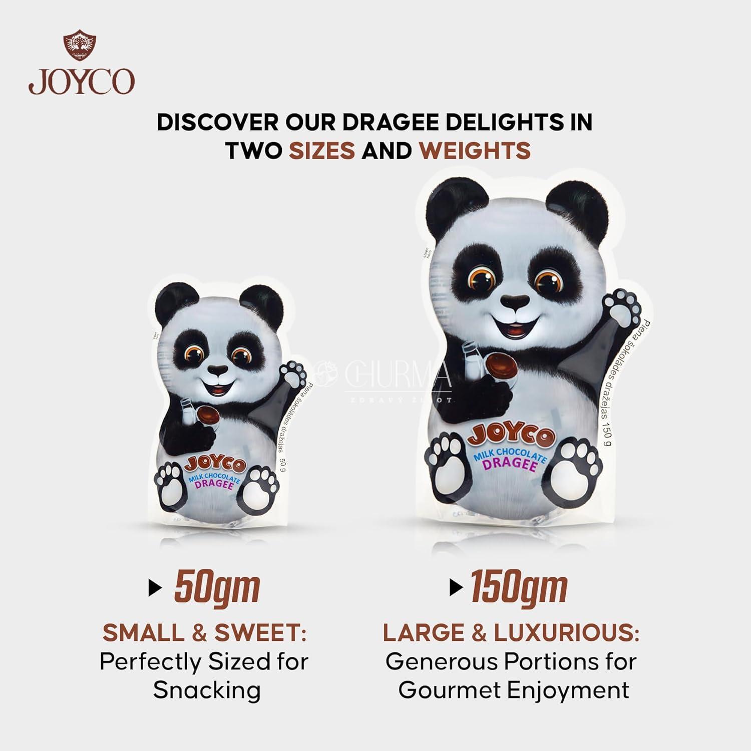 JOYCO Mléčné čokoládové dražé PANDA, 150g 