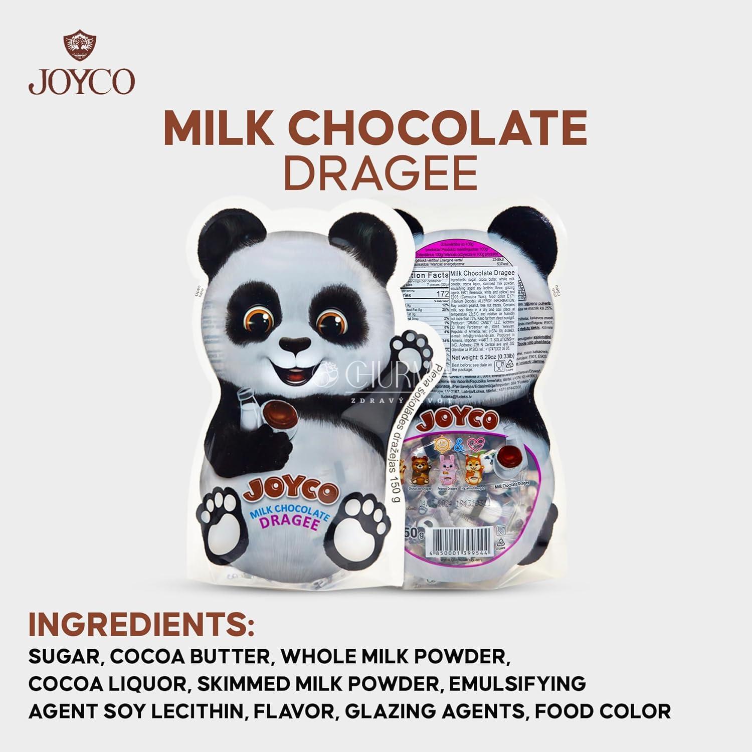JOYCO Mléčné čokoládové dražé PANDA, 150g 