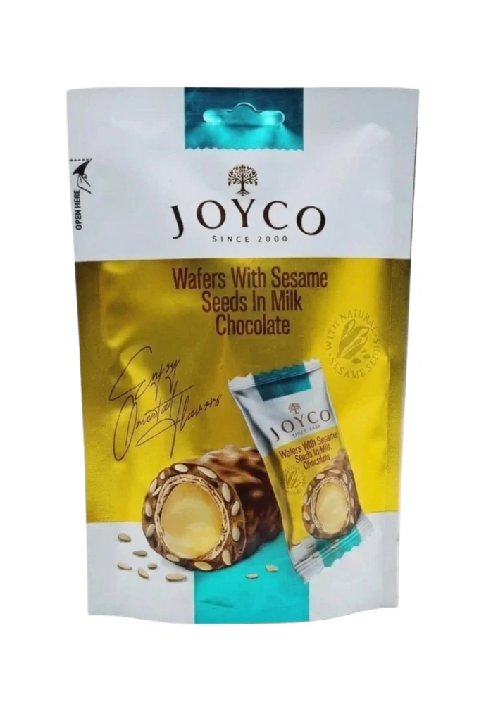 Joyco - Oplatky se sezamovými semínky v mléčné čokoládě 80g