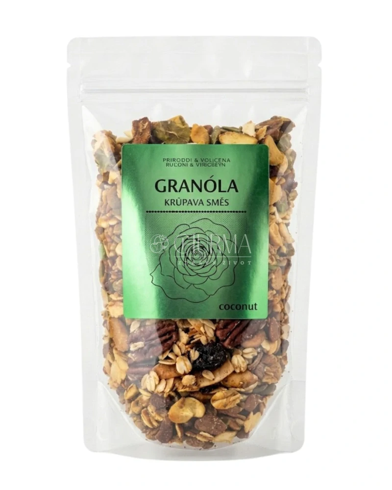Křupavá granola s moringou a pomerančem 250g.