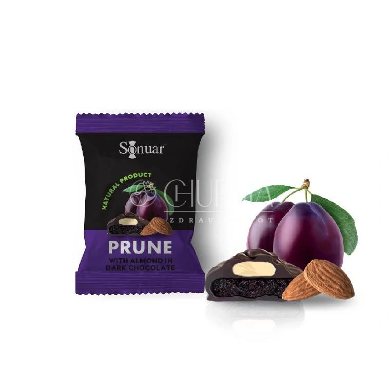 Sonuar Dried Prunes With Almond in Chocolate 200g