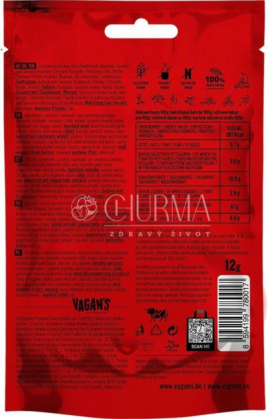 Hovězí sušené maso Sweet&Chilli Vagan's Jerky