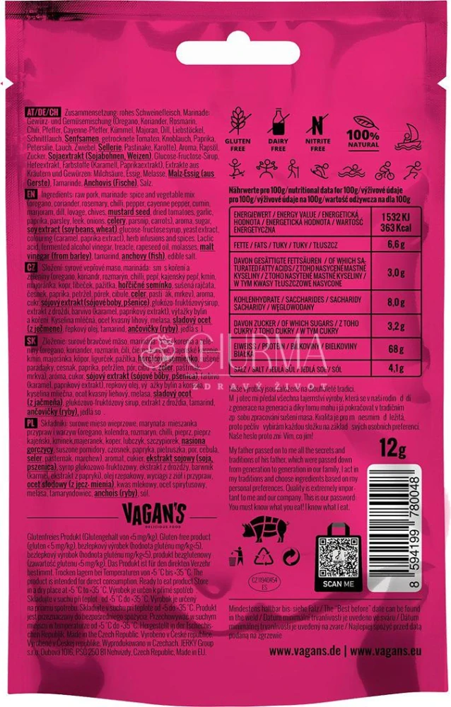 Vepřové sušené maso Vagan's Jerky 12