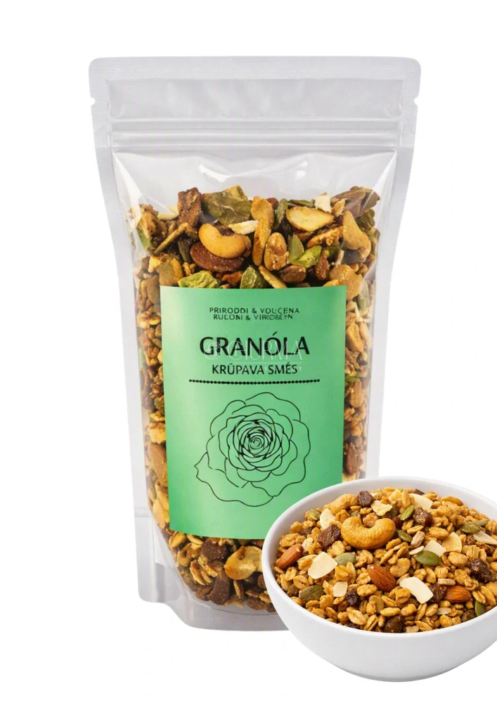 Křupavá granola s moringou a pomerančem 250g.