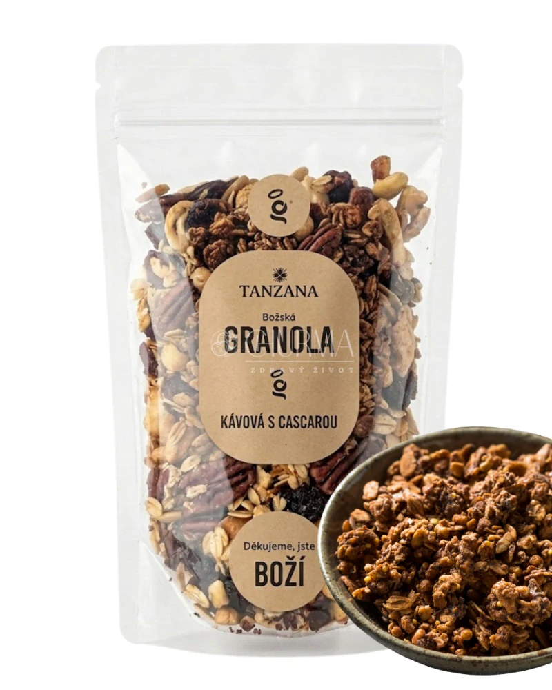 Tanzana božská granola kávová granola s cascarou